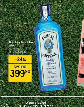 Tesco Bombay sapphire gin nabídka