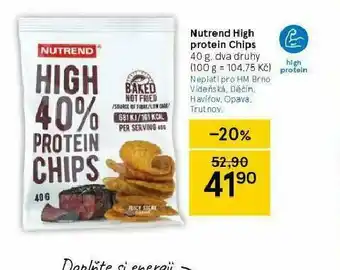 Tesco Nutrend hogh protein chips nabídka