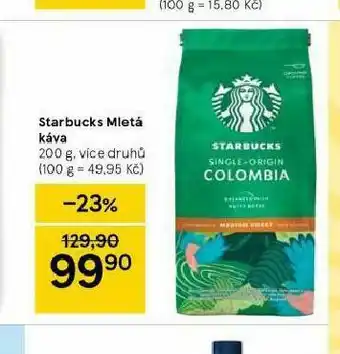 Tesco Starbucks mletá káva nabídka
