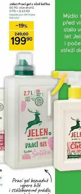 Tesco Jelen prací gel s vůní šeříku nabídka