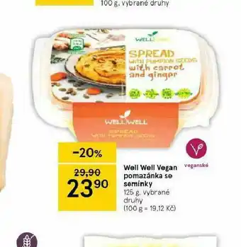 Tesco Well well vegan pomazánka se semínky nabídka