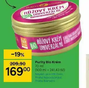 Tesco Purity bio krém nabídka