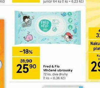 Tesco Fred &amp; flo vlhčené ubrousky nabídka