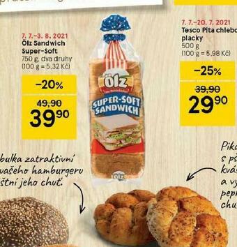 Tesco Ölz sandwich super-soft nabídka