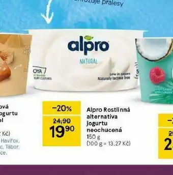 Tesco Alpro rostlinná alternativa jogurtu neochucená nabídka