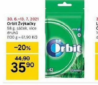 Tesco Orbit žvýkačky nabídka