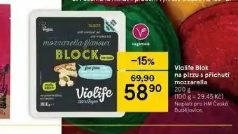 Tesco Violife blok na pizzu s příchutí mozzarella nabídka