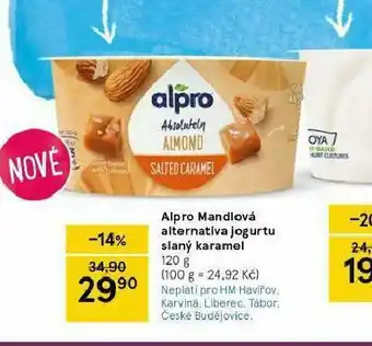 Tesco Alpro mandlová alternativa jogurtu slaný karamrl nabídka