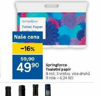 Tesco Springforce toaletní papír nabídka