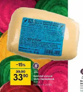 Tesco Babické listové těsto bezlepkové nabídka