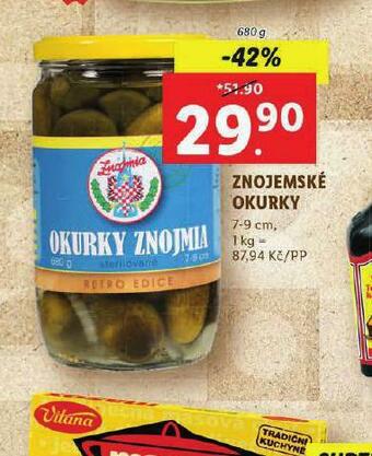 Lidl Znojemské okurky nabídka