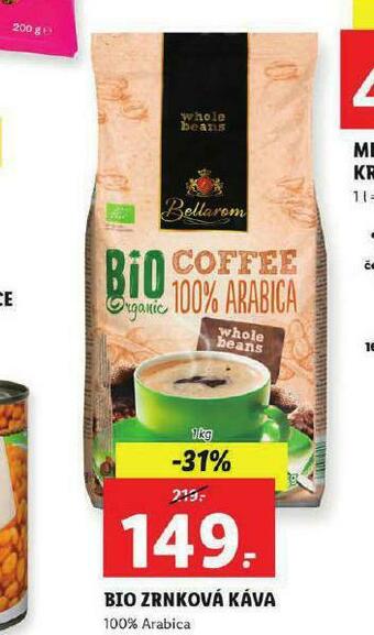 Lidl Bio zrnková káva nabídka