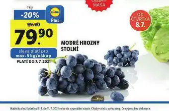 Lidl Modré hrozny stolní nabídka