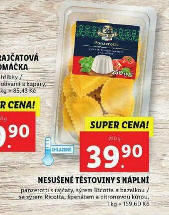 Lidl Nesušené těstoviny s náplní nabídka