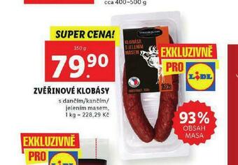 Lidl Zvěřinové klobásy nabídka