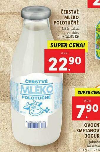 Lidl Čerstvé mléko polotučné nabídka