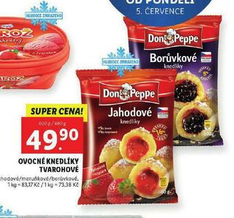 Lidl Ovocné knedlíky tvarohové nabídka