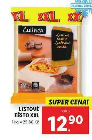 Lidl Listové těsto xxl nabídka