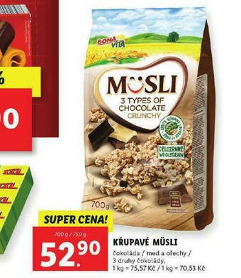 Lidl Křupavé müsli nabídka