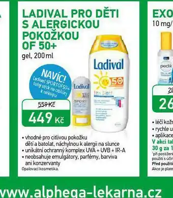 Ladival pro děti s alergicou pokožkou of 50+