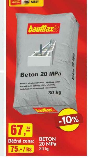 Baumax Beton 20 mpa nabídka