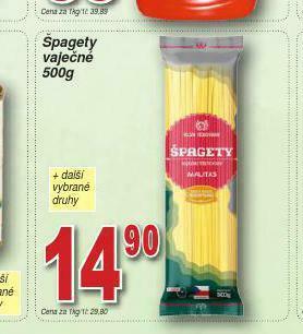 Lidl Špagety vaječné nabídka