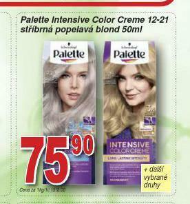 Palette barva na vlasy