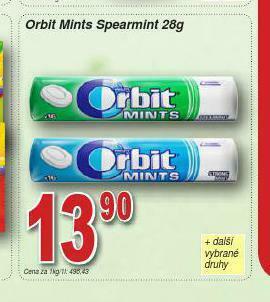 Lidl Orbit mints spearmint nabídka