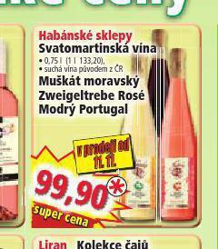 Norma Habánské sklepy modrý portugal nabídka