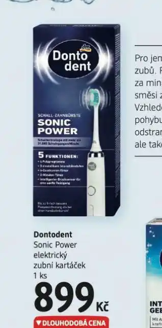 dm drogerie Dontodent sonic power elektrivký zubní kartáček nabídka