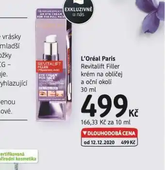 dm drogerie Loreal paris krém na obličej a oční okolí nabídka