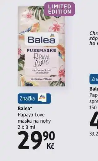 dm drogerie Balea papaya love maska na nohy nabídka