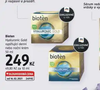 dm drogerie Bioten hyaluronic gold krém nabídka