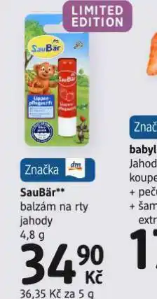 dm drogerie Saubär balzám na rty nabídka
