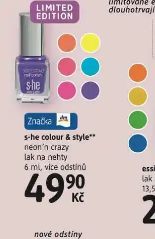 dm drogerie S.he colour & styke lak na nehty nabídka
