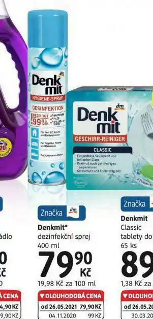 dm drogerie Denkmit dezinfekční sprej nabídka