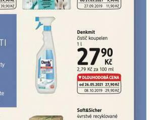 dm drogerie Denkmit čistič koupelen nabídka