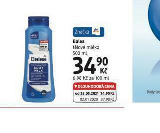 dm drogerie Balea tělové mléko nabídka