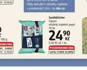 dm drogerie Hipp babysanft vlhčený toaletní papír nabídka