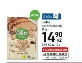 dm drogerie Dmbio bio žitný kvásek nabídka