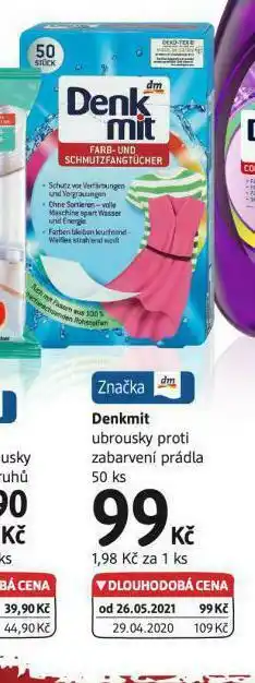 dm drogerie Denkmit ubrousky proti zbaravená prádla nabídka
