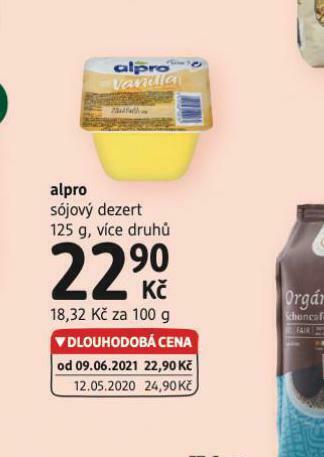 dm drogerie Alpro sójový dezert nabídka