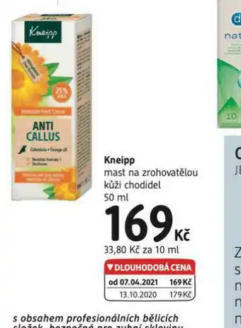 dm drogerie Kneipp mast na zrohovatělou kůži chodidel nabídka
