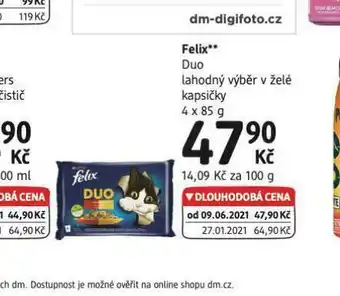 dm drogerie Felix duo kapsičky pro kočky nabídka