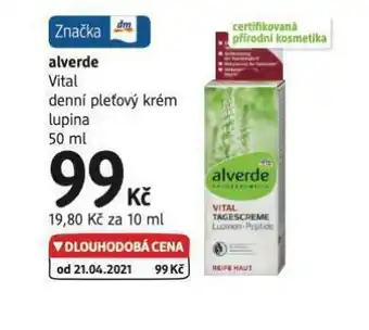 dm drogerie Alverde vital denní pleťový krém nabídka