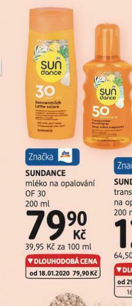 dm drogerie Sundance mléko na opalování of 30 nabídka