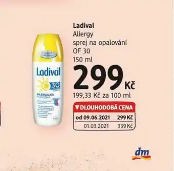 Ladival allergy sprej na opalování of 30
