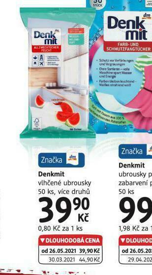 dm drogerie Denkmit vlhčené ubrousky nabídka
