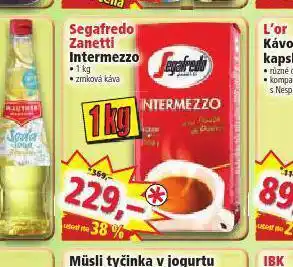 Norma Segafredo zanetti intermezzo zrnková káva nabídka