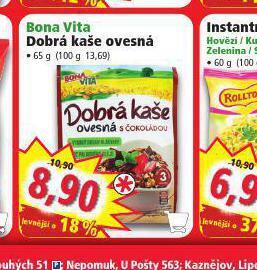 Norma Bona vita dobrá kaše ovesná nabídka